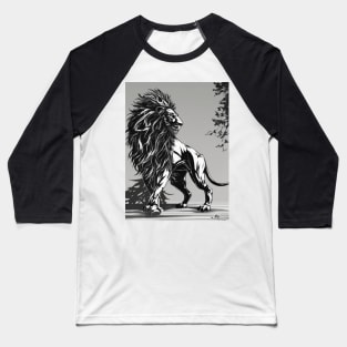 Lion Shadow Silhouette Anime Style Collection No. 195 Baseball T-Shirt